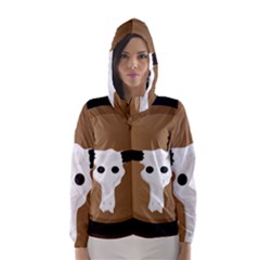 Logo The Cow Animals Hooded Wind Breaker (women) by Nexatart