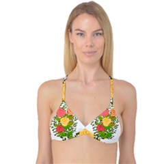Roses Flowers Floral Flowery Reversible Tri Bikini Top by Nexatart