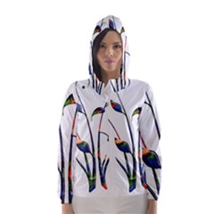 Flora Abstract Scrolls Batik Design Hooded Wind Breaker (women)