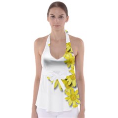 Flowers Spring Yellow Spring Onion Babydoll Tankini Top by Nexatart