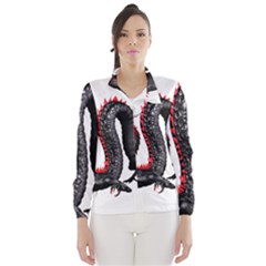 Dragon Black Red China Asian 3d Wind Breaker (women) by Nexatart