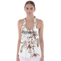 Floral Spray Gold And Red Pretty Babydoll Tankini Top by Nexatart