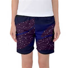 Contigender Flags Star Polka Space Blue Sky Black Brown Women s Basketball Shorts by Mariart