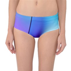 Line Blue Light Space Purple Mid-waist Bikini Bottoms by Mariart