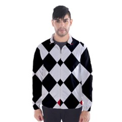 Survace Floor Plaid Bleck Red White Wind Breaker (men) by Mariart