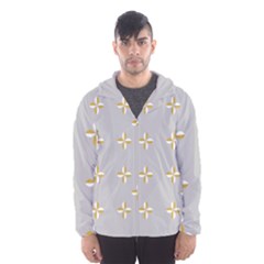 Syrface Flower Floral Gold White Space Star Hooded Wind Breaker (men) by Mariart