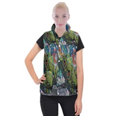 Urban T-rex Women s Button Up Puffer Vest by Valentinaart