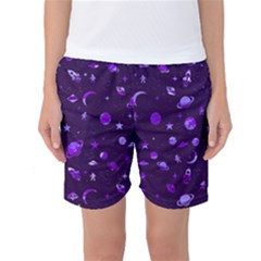 Space Pattern Women s Basketball Shorts by ValentinaDesign