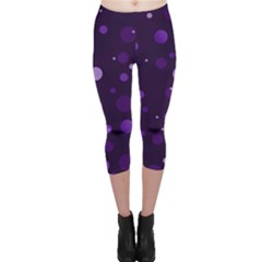 Decorative Dots Pattern Capri Leggings  by ValentinaDesign