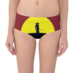 Samurai Warrior Japanese Sword Mid-waist Bikini Bottoms by Nexatart