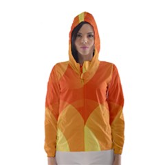 Abstract Orange Yellow Red Color Hooded Wind Breaker (women) by Nexatart