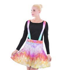 Rainbow Pontilism Background Suspender Skater Skirt