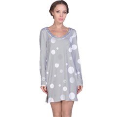 Decorative Dots Pattern Long Sleeve Nightdress by ValentinaDesign