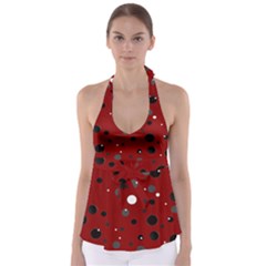 Decorative Dots Pattern Babydoll Tankini Top by ValentinaDesign