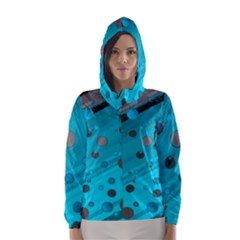 Decorative Dots Pattern Hooded Wind Breaker (women) by ValentinaDesign