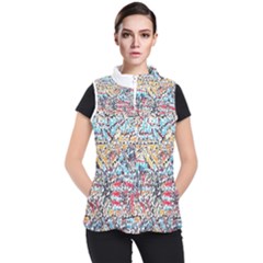 Colorful Paint      Women s Puffer Vest by LalyLauraFLM