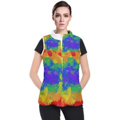 Colorful Paint Texture     Women s Puffer Vest by LalyLauraFLM