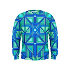 Grid Geometric Pattern Colorful Kids  Sweatshirt