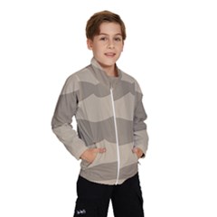 Pattern Wave Beige Brown Wind Breaker (kids) by Nexatart