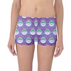 Background Floral Pattern Purple Boyleg Bikini Bottoms by Nexatart