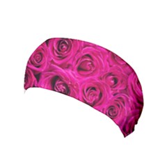 Pink Roses Roses Background Yoga Headband