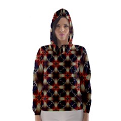 Kaleidoscope Image Background Hooded Wind Breaker (women) by Nexatart