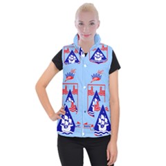 Flag Of Haifa Women s Button Up Puffer Vest by abbeyz71