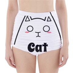 Love My Cat Mommy High-waisted Bikini Bottoms by Catifornia