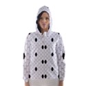 Black White Hexagon Dots Hooded Wind Breaker (Women) View1