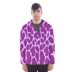 Giraffe Skin Purple Polka Hooded Wind Breaker (men) by Mariart