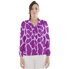 Giraffe Skin Purple Polka Wind Breaker (women) by Mariart