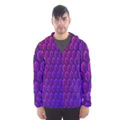 Hexagon Widescreen Purple Pink Hooded Wind Breaker (men) by Mariart