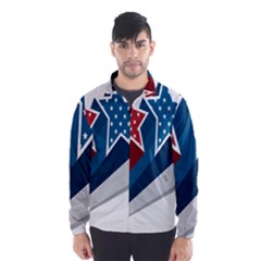 Star Red Blue White Line Space Wind Breaker (men) by Mariart