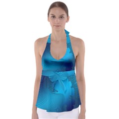 Fractals Lines Wave Pattern Babydoll Tankini Top by Nexatart