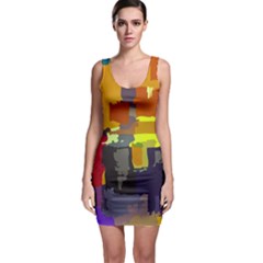 Abstract Vibrant Colour Sleeveless Bodycon Dress by Nexatart