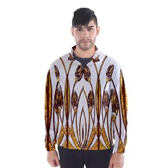 Scroll Gold Floral Design Wind Breaker (men) by Nexatart