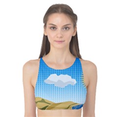 Grid Sky Course Texture Sun Tank Bikini Top by Nexatart