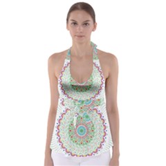 Flower Abstract Floral Babydoll Tankini Top by Nexatart