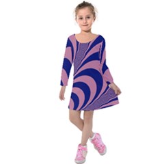Fractals Vector Background Kids  Long Sleeve Velvet Dress by Nexatart