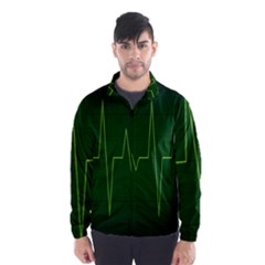 Heart Rate Green Line Light Healty Wind Breaker (men) by Mariart