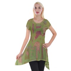 Abstract Art Short Sleeve Side Drop Tunic by ValentinaDesign