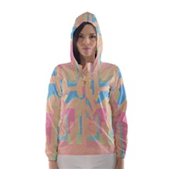 Abstract Art Hooded Wind Breaker (women) by ValentinaDesign