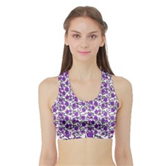 Roses Pattern Sports Bra With Border by Valentinaart