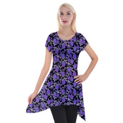 Roses Pattern Short Sleeve Side Drop Tunic by Valentinaart
