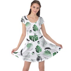 Tropical Pattern Cap Sleeve Dresses by Valentinaart