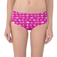 Fish Pattern Mid-waist Bikini Bottoms by ValentinaDesign