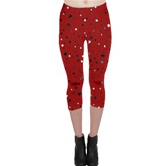 Dots Pattern Capri Leggings  by ValentinaDesign