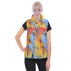 Spring Parrot Parrot Feathers Ara Women s Button Up Puffer Vest