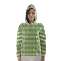 Gingham Check Plaid Fabric Pattern Hooded Wind Breaker (women)