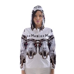 Funny Creepy Alien Headbones Small Hooded Wind Breaker (women) by dflcprints